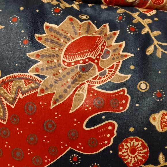 Custom-made Home Decor P. Kaufman China Zoo Cotton Chintz Fabric w/ Wide Piping - Picture 7 of 8